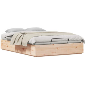 vidaXL - Ottoman - Bedframe - Naturel - 120 - x - 200 - cm - Massief - grenenhout