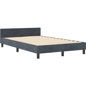 vidaXL - Boxspring - bed - met - hoofdeinde - Donkergrijs - 120 - x - 200 - cm - Fluweel