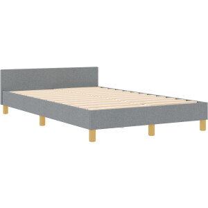 vidaXL - Bedframe - met - hoofdeinde - Lichtgrijs - 120 - x - 190 - cm - Stof
