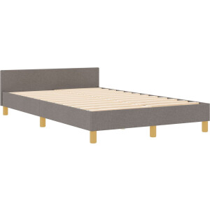 vidaXL - Bedframe - met - hoofdeinde - Taupe - 120 - x - 190 - cm - Stof