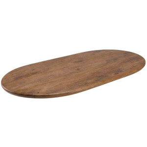LABEL51 Tafelblad Halve Cirkel Eetkamertafel - Bruin - Stof - 200 cm - Halve Cirkel
