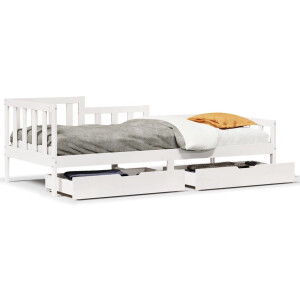 vidaXL - Slaapbank - met - lades - 90x190 - cm - massief - grenenhout