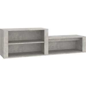 vidaXL - Schoenenkast - 150x35x45 - cm - bewerkt - hout - betongrijs