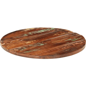 vidaXL Tafelblad Rond - 90 cm - Gerecycled Hout Tafeltblad - Houten Tafelblad - Vintage Tafelblad - Industrieel Tafelblad - Gerecycled Hout
