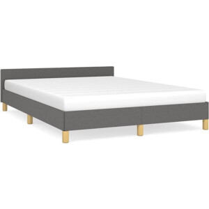 vidaXL - Bedframe - zonder - matras - stof - donkergrijs - 140x200 - cm