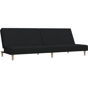 vidaXL Slaapbank 2-zits - Zwart - Stof - Multifunctioneel Slaapbank - Tweezitter - Kanapé Bed - Lounge Sofa - Guest Bed