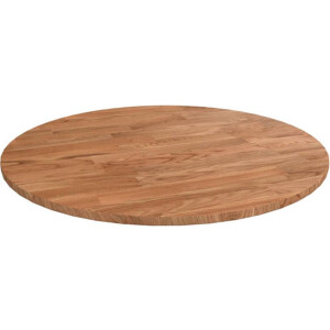 vidaXL - Tafelblad - rond - Ø40x1,5 - cm - bewerkt - massief - eikenhout - lichtbruin