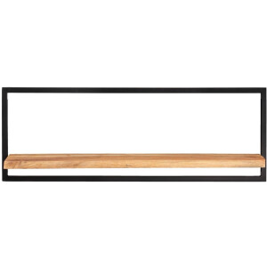 vidaXL Wandschappen 2 st 100x24x35 cm massief acaciahout en staal - Wandschap - Wandschappen - Massief Houten Schap - Wandplank