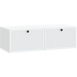 vidaXL - Wandmontage - TV-kast - Wit - 98 - x - 41 - x - 30 - cm - Bewerkt - hout