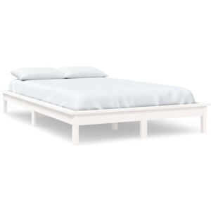 vidaXL - Bedframe - massief - grenenhout - wit - 120x200 - cm