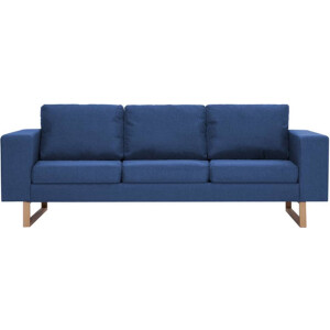 vidaXL - Driezitsbank - stof - blauw
