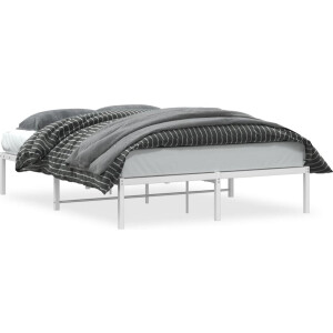 vidaXL - Bedframe - metaal - wit - 140x200 - cm