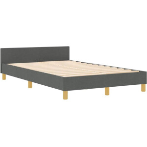 vidaXL - Bedframe - met - hoofdeinde - Donkergrijs - 120 - x - 190 - cm - Stof