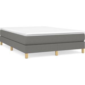 vidaXL - Boxspring - met - matras - stof - donkergrijs - 140x190 - cm