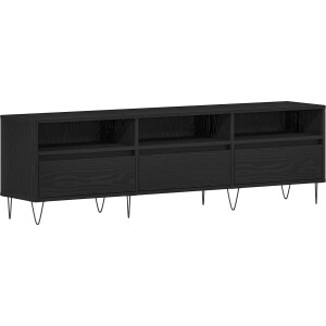 vidaXL - TV - Kast - met - lade - Zwart - Eiken - 150 - x - 30 - x - 44,5 - cm - Bewerkt - hout