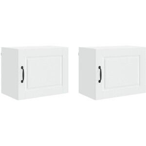 vidaXL - Keuken - Kast - met - plank - 2 - pcs - Wit - 50 - x - 31 - x - 40 - cm - Bewerkt - hout