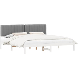 vidaXL - Bedframe - met - Gevoerde - Hoofdbord - Lichtgrijs - 200 - x - 200 - cm