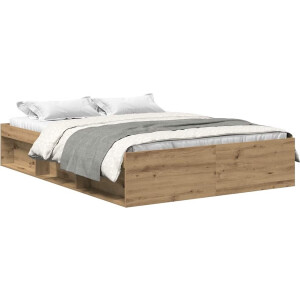 vidaXL - Bedframe - zonder - matras - spaanplaat - artisanaal - eikenkleurig