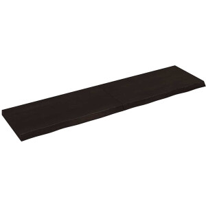 vidaXL - Wandschap - behandeld - massief - eikenhout - donkerbruin