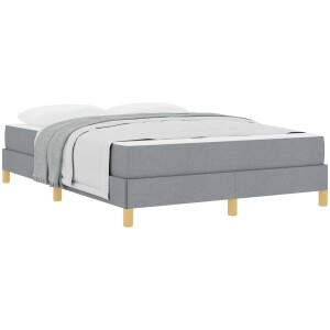 vidaXL - Boxspring - bed - met - matras - Lichtgrijs - 140 - x - 200 - cm - Stof
