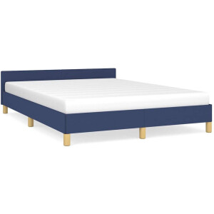 vidaXL - Bedframe - met - hoofdeinde - zonder - matras - 140x200 - cm - stof - blauw