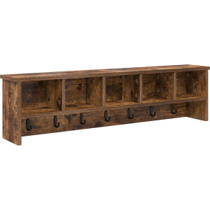 vidaXL - Wandgemonteerde - kapstok - met - plank - Rook - Eiken - 100 - x - 16 - x - 26 - cm