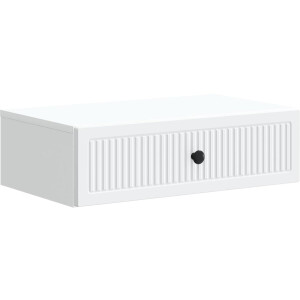 vidaXL - Wandgemonteerde - Zijtafel - Wit - 59 - x - 34,5 - x - 17 - cm - Bewerkt - hout