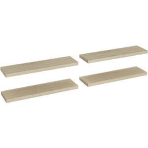vidaXL - Wandschappen - zwevend - 4 - st - 90x23,5x3,8 - cm - MDF - eikenkleurig