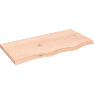 vidaXL - Wandschap - 80x40x(2-4) - cm - onbehandeld - massief - eikenhout