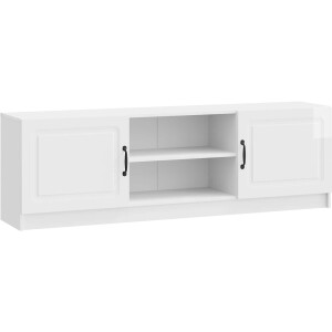vidaXL - TV - Kast - Hoogglans - Wit - 150 - x - 31 - x - 47 - cm - Bewerkt - hout