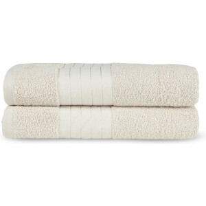 Good Morning uni handdoek effen kleur - Handdoekenset 2 - Zand - Badstof