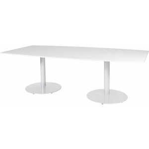 Vergadertafel - Linesto 240x120 tonv. grijs - wit frame