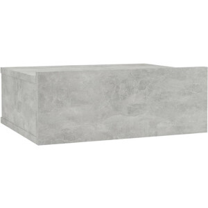 vidaXL - Nachtkastje - zwevend - 40x30x15 - cm - bewerkt - hout - betongrijs