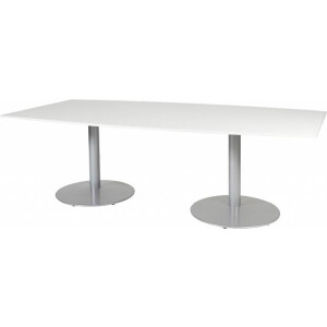 Vergadertafel - Linesto 240x120 tonv. wit - alu frame