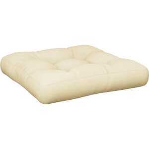 vidaXL - Palletkussen - 50x50x12 - cm - stof - crèmekleurig