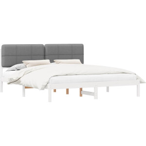 vidaXL - Bedframe - met - Gevoerde - Hoofdbord - Zwart - 120 - x - 200 - cm