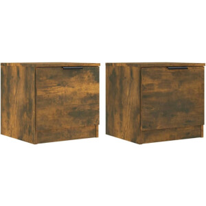 vidaXL - Nachtkastjes - 2 - st - 40x39x40 - cm - gerookt - eikenkleurig