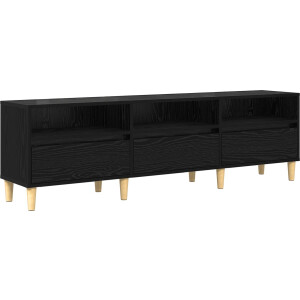 vidaXL - TV - Kast - met - lade - Zwart - Eiken - 150 - x - 30 - x - 45 - cm - Bewerkt - hout