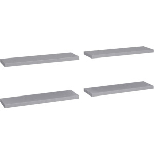 vidaXL Wandschappen - Zwevend - 4 stuks - MDF - Grijs Wandplank - Zwevende Plank - Houten Wandplank - Grijze Wandplank - Woonaccessoires