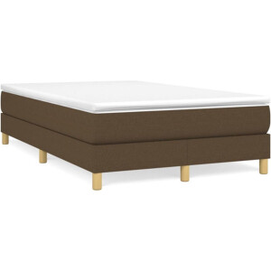 vidaXL - Boxspring - bed - 120x200 - cm - stof - donkerbruin