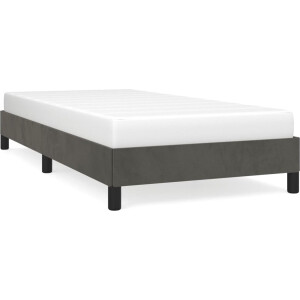 vidaXL - Bedframe - zonder - matras - 90x190 - cm - fluweel - donkergrijs