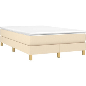 vidaXL - Boxspring - met - matras - stof - crèmekleurig - 120x190 - cm