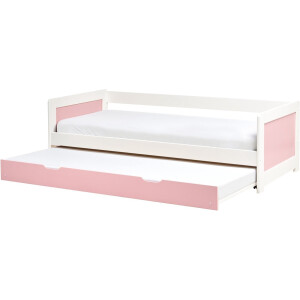 BELIANI GRAVELINES - Onderschuifbed - Roze - 90 x 200 cm - Dennenhout