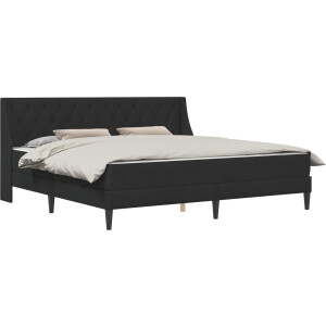 vidaXL - Bedframe - met - matras - met - matras - Zwart - 200 - x - 200 - cm - Fluweel