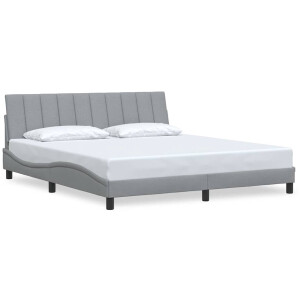 vidaXL - Bedframe - zonder - matras - "Hanko" - stof - lichtgrijs - 180x200 - cm