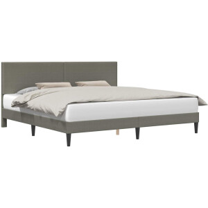 vidaXL - Bedframe - met - hoofdeinde - Lichtgrijs - 180 - x - 200 - cm - Corduroy - stof