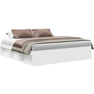 vidaXL - Bedframe - wit - 180x200 - cm - Super - King - Size
