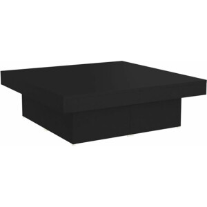 vidaXL - Salontafel - 90x90x28 - cm - bewerkt - hout - zwart