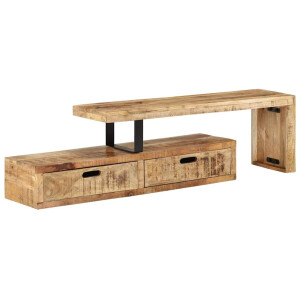 vidaXL - Tv-meubel - (118-200) - x - 30 - x - 40 - cm - massief - hout - mango