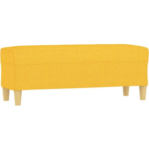 vidaXL Bankje - 100x35x41 cm - Lichtgeel Stof Bankje - Stoffen Bank - Geel Bankje - Salonbankje - Kleine Bank